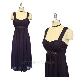 Vintage Y2K Purple Whimsigoth Midi Dress Size 8 M Fairy Vamp HoCo Connected